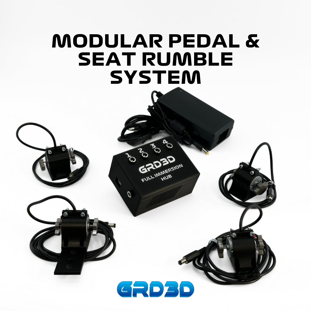 rumble seat pedal Full Immersion Kit – Modular Pedal & Seat Rumble System for Sim Racing – GRD3D