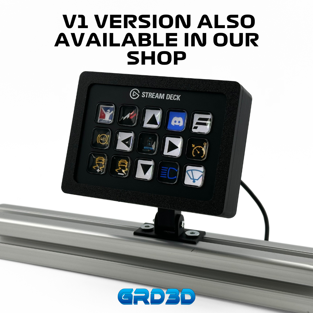 Stream Deck MK2 Triple-Axis Mount for Aluminum Profile Sim Rigs – V2
