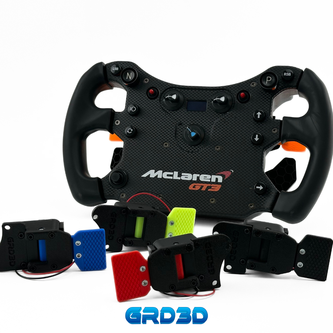 Magnetic Paddle Shifters for Fanatec McLaren GT3 (V1 & V2) – QR1/QR2/QR2 Lite Compatible