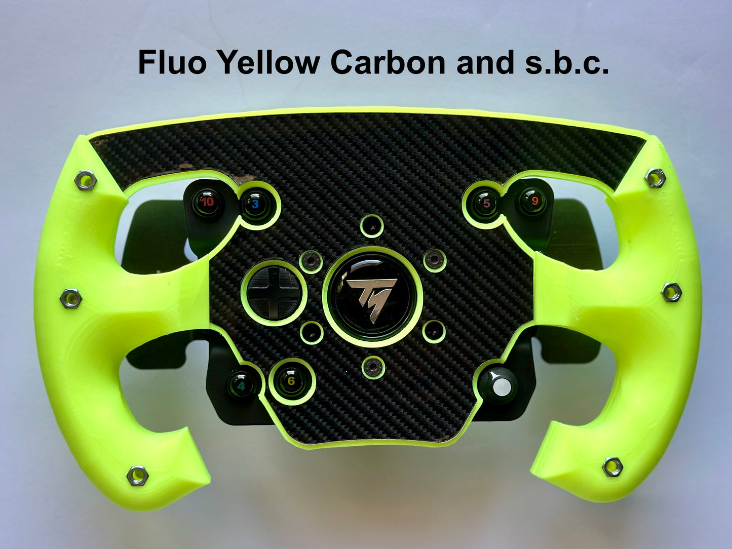 Mod de volante abierto F1 versión amarillo fluo para ruedas Thrustmaster 599/Tm