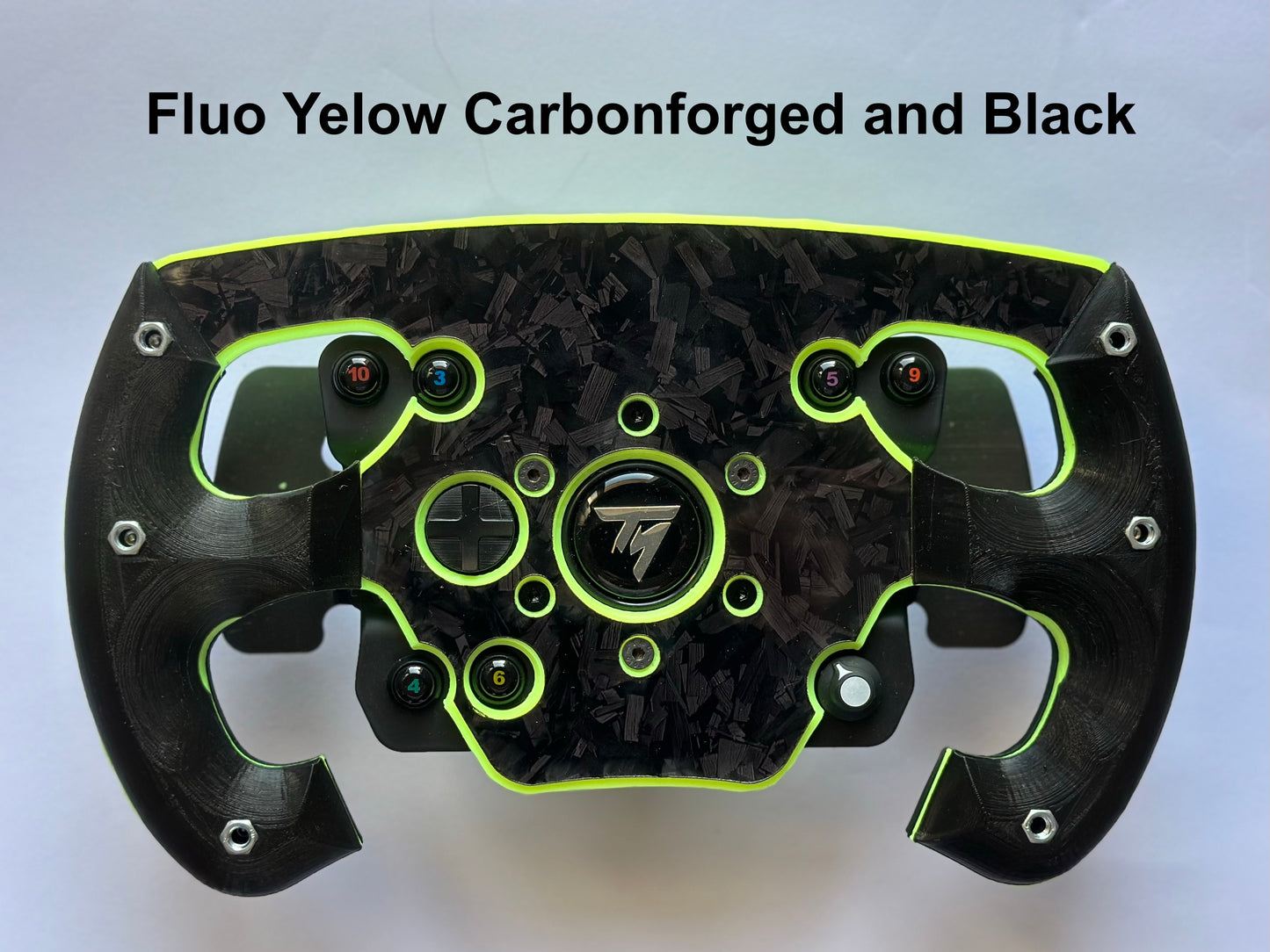 Mod de volante abierto F1 versión amarillo fluo para ruedas Thrustmaster 599/Tm
