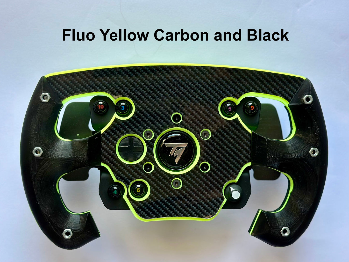 Mod de volante abierto F1 versión amarillo fluo para ruedas Thrustmaster 599/Tm