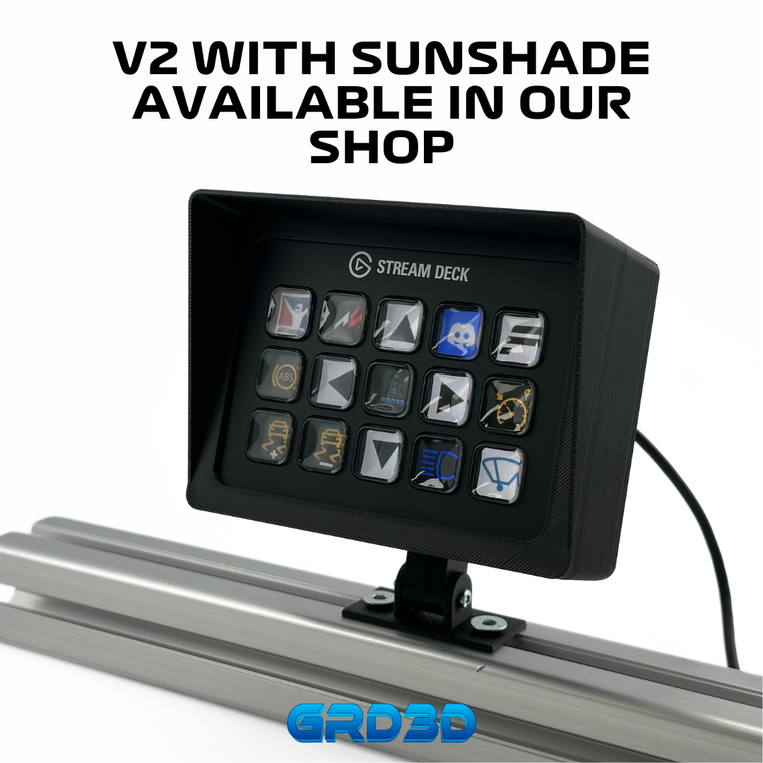 Stream Deck MK2 Triple-Axis Mount for Aluminum Profile Sim Rigs – V1