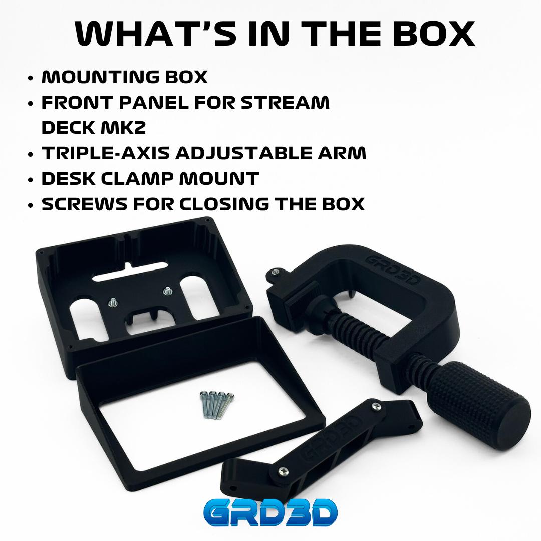 Stream Deck MK2 Triple-Axis Desk Mount with Sunshade – V2