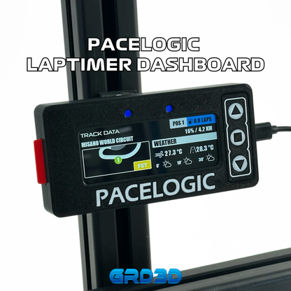 GRD3D Pacelogic Lap Timer – 4” Touch Screen Display Black Version