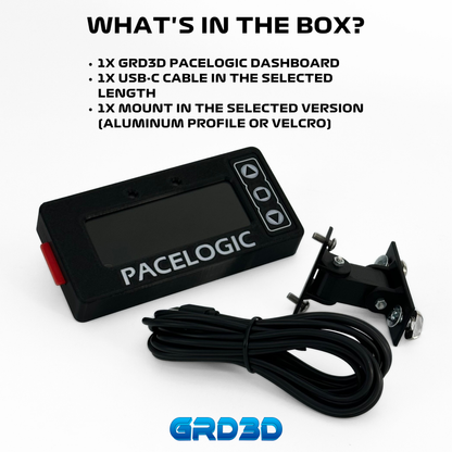 GRD3D Pacelogic Lap Timer – 4” Touch Screen Display Black Version