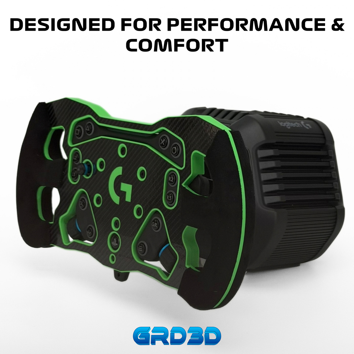 F1 Open Wheel Mod for Logitech RS50 Green Edition