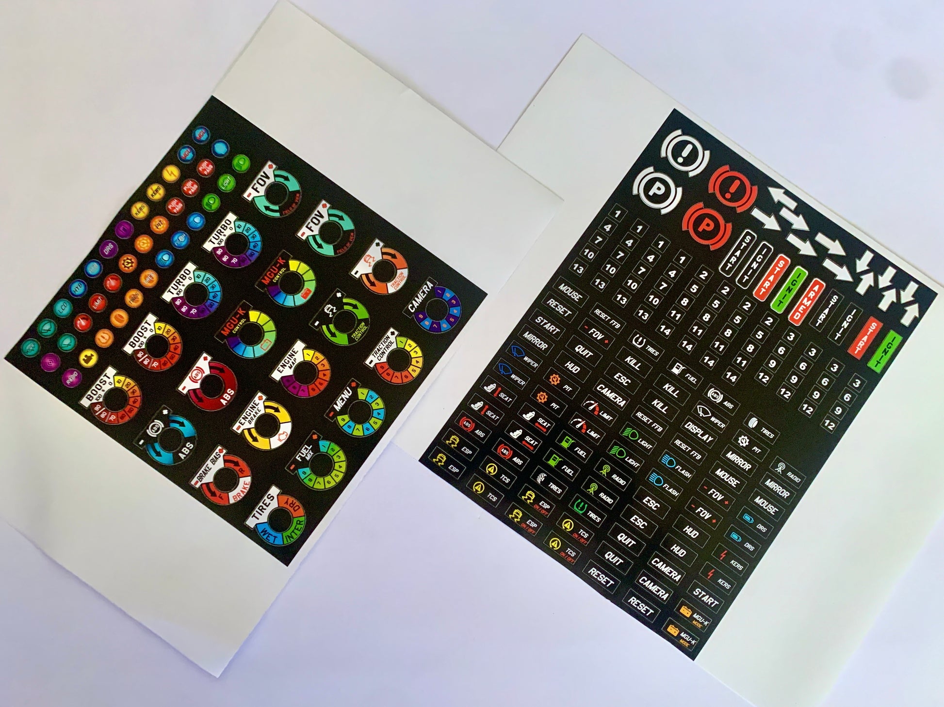 Sim Racing Stickers, 203 pz. for Steering Wheels and Button Box – GRD3D