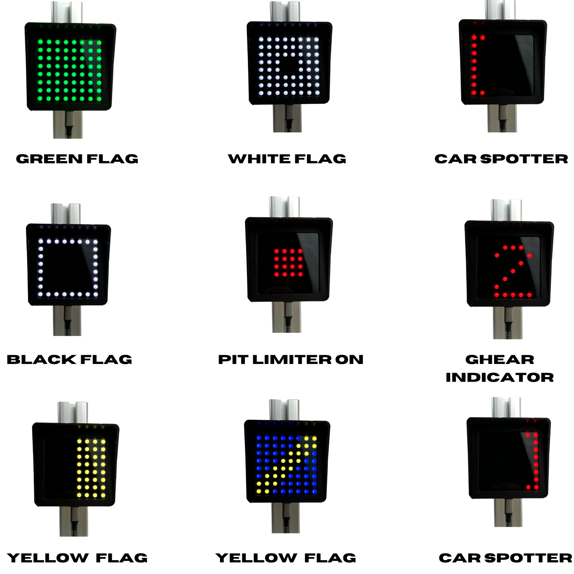 Racing Sim iFlag, Gear indicator, Flag display and Spotter V2 – GRD3D