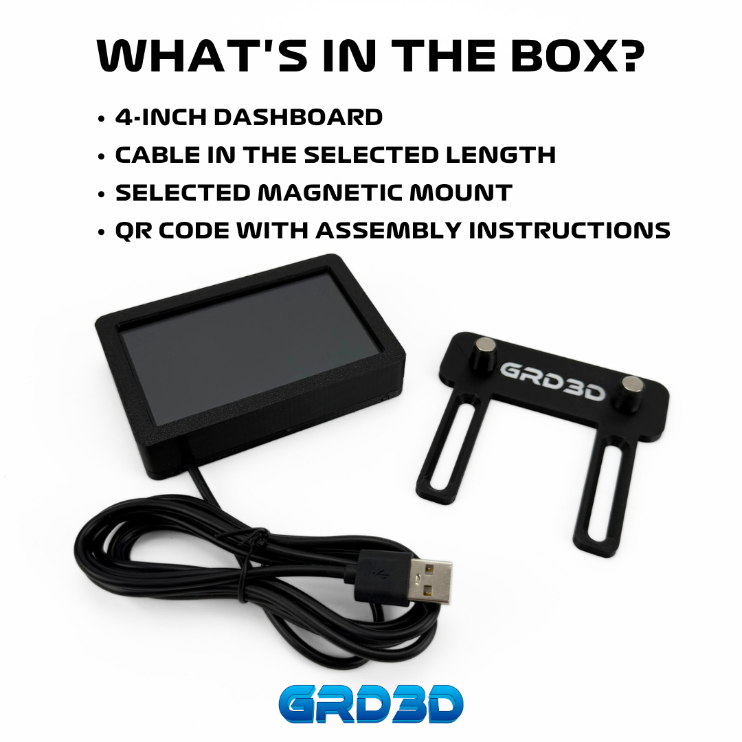 GRD3D 4-Inch Touchscreen Sim Racing Dashboard – SimHub Compatible